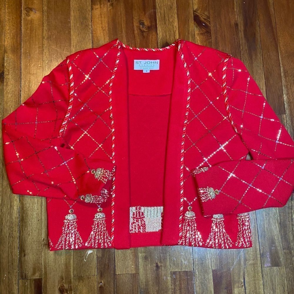 St. John evening vintage Santana knit jacket sz 8